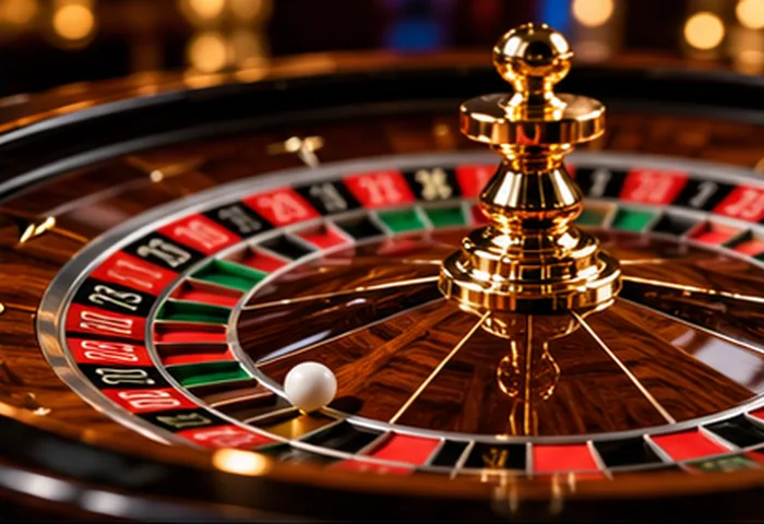 Roulette wheel and golden spindle